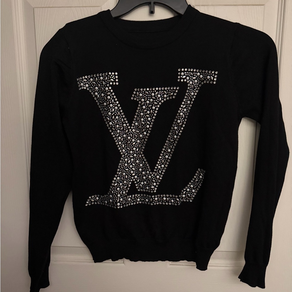 Black Sweater with Silver Accents